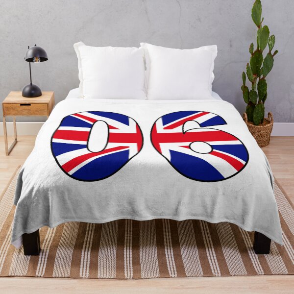 Item preview, Number 06 with UK flag on the background designed and sold by AllShirts21.