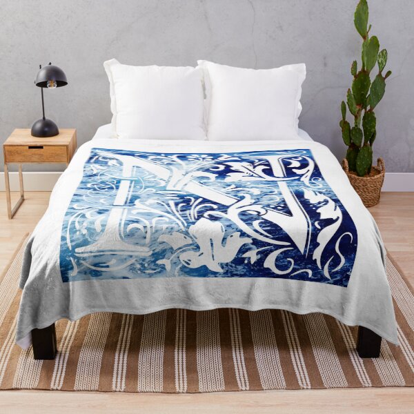 Item preview, The Letter N Blue Ocean Waves designed and sold by yacine12353.