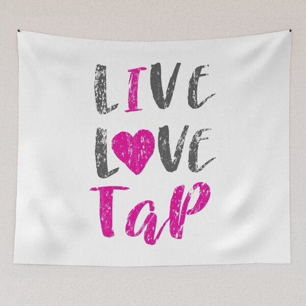 Item preview, Live Love Tap with pink heart. tap dancing design. The best fun gift for any dancer! tap dance art, #tapdanceart, tap fam designed and sold by TAP-DANCE-ART.