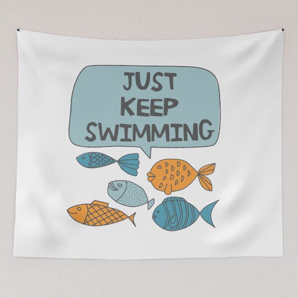 Aperçu de l'œuvre Just Keep Swimming Illustration créée et vendue par LouiseFranksArt.