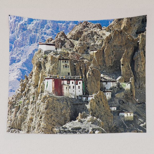 Item preview, Picturesque Mountain Tibetan Buddhist Monastery, Himalayan Landscape designed and sold by worldways.