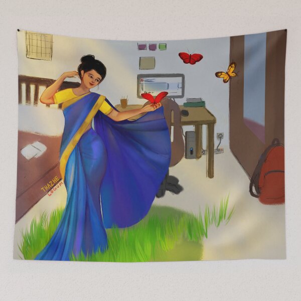 Item preview, Indian Woman in Sari designed and sold by ThazheLogum.