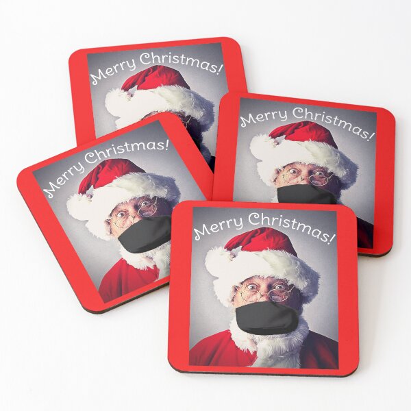 Item preview, Happy 2021 says Santa Claus with a face mask designed and sold by My-Queens-Store.
