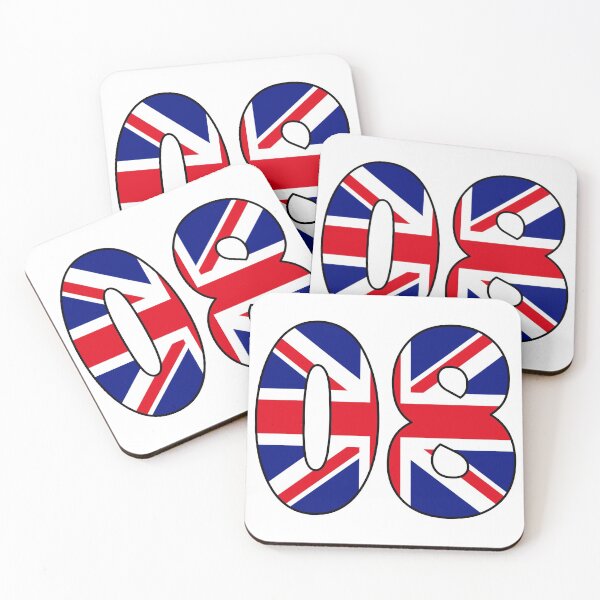 Item preview, Number 08 with UK flag on the background designed and sold by AllShirts21.