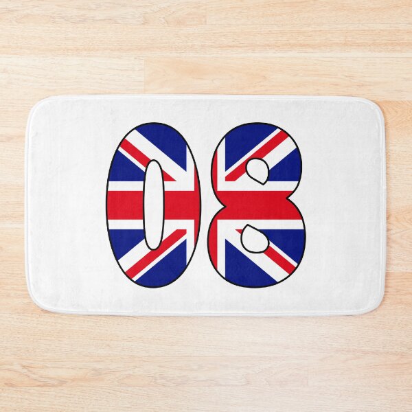 Item preview, Number 08 with UK flag on the background designed and sold by AllShirts21.