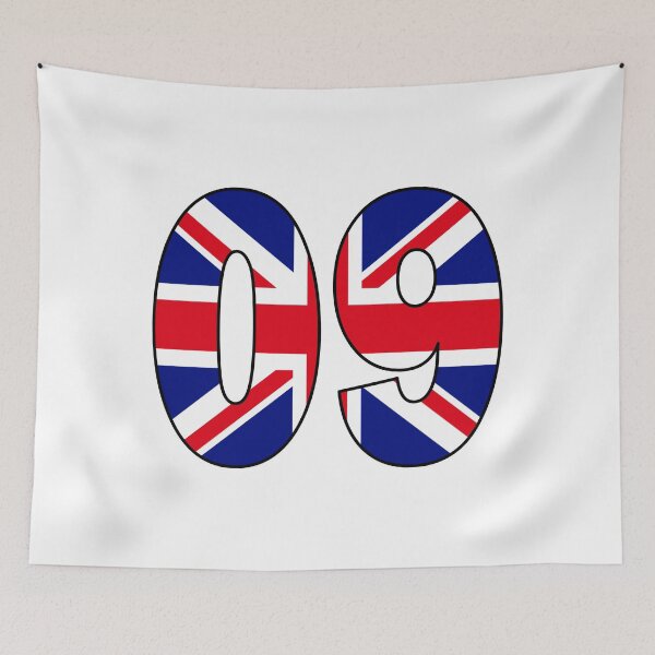 Item preview, Number 09 with UK flag on the background designed and sold by AllShirts21.