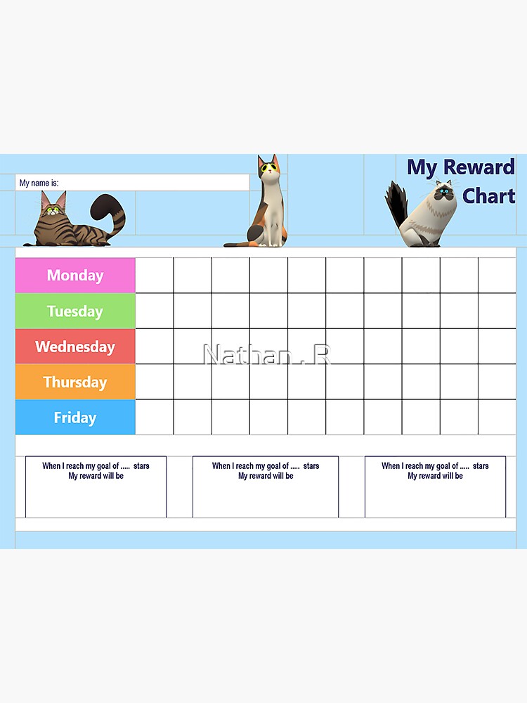  My Reward Cats Chart Sticker For Sale By Shopitee Redbubble