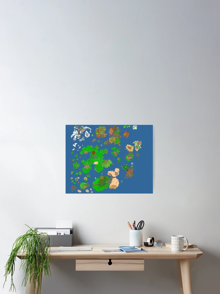 Thumbnail 2 of 3, Poster, Tibia map designed and sold by FelipeWork10.