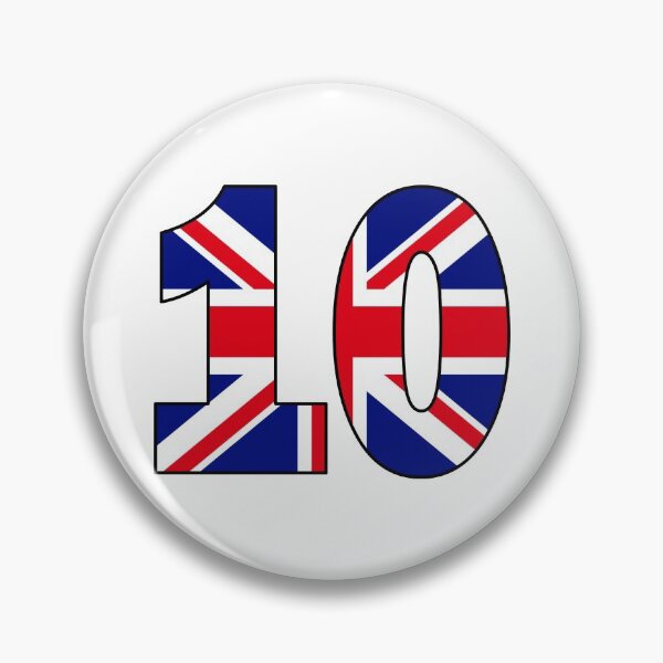 Item preview, Number 10 with UK flag on the background designed and sold by AllShirts21.