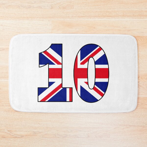 Item preview, Number 10 with UK flag on the background designed and sold by AllShirts21.