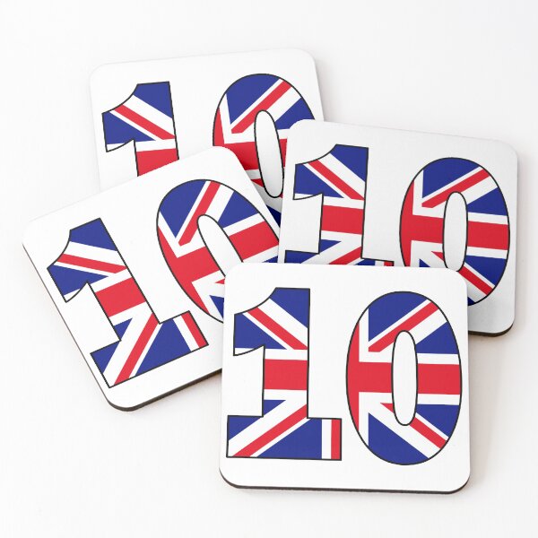 Item preview, Number 10 with UK flag on the background designed and sold by AllShirts21.