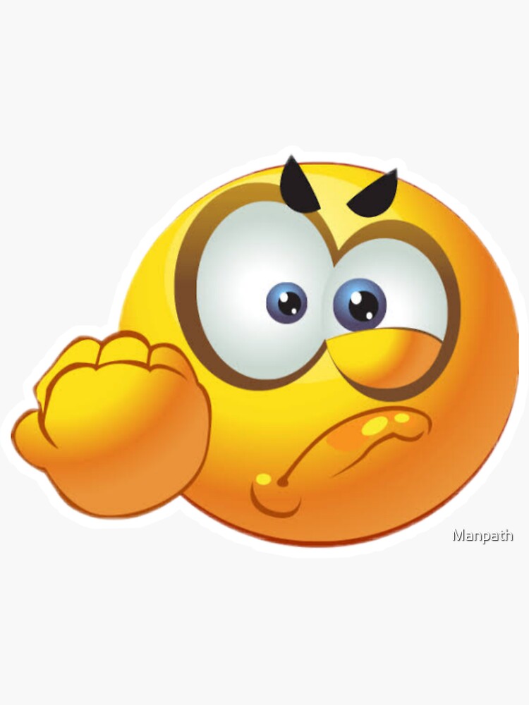 “let’s fight Emoji” Sticker for Sale by Manpath | Redbubble