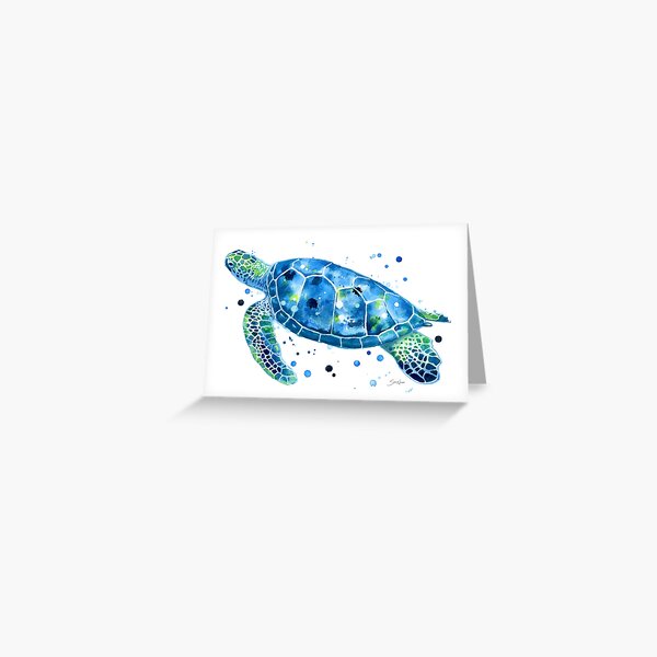Sargasso Blue Sea Turtle Greeting Card