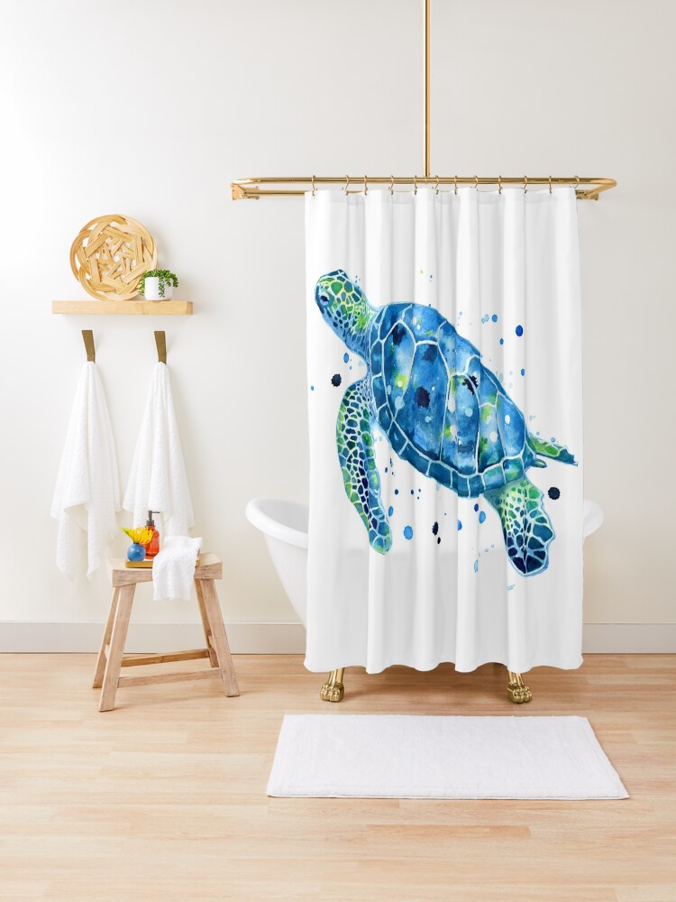 Sargasso Blue Sea Turtle Shower Curtain for Sale by SamNagel