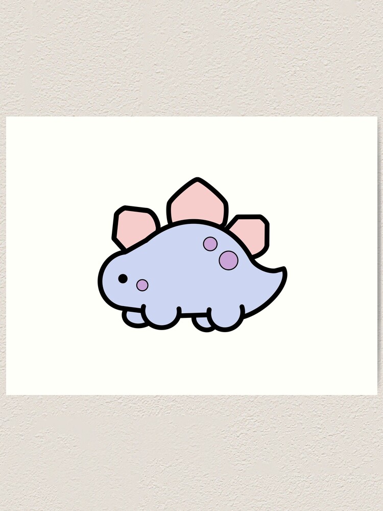 Lámina artística «Dinosaurio de dibujos animados lindo - Stegosaurus -  Kawaii» de electricdreamz | Redbubble