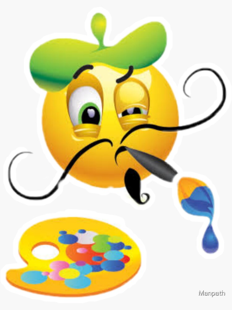 "Painting emoji" Sticker by Manpath Redbubble