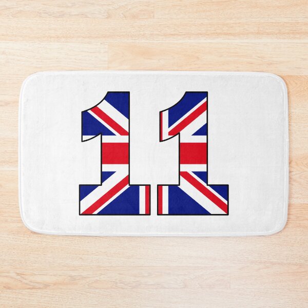 Artikelvorschau, Nummer 11 mit UK-Flagge im Hintergrund entworfen und verkauft von AllShirts21.
