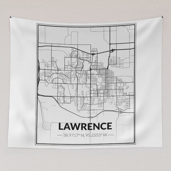 Item preview, Lawrence Kansas B&W Map designed and sold by kelbyredux.