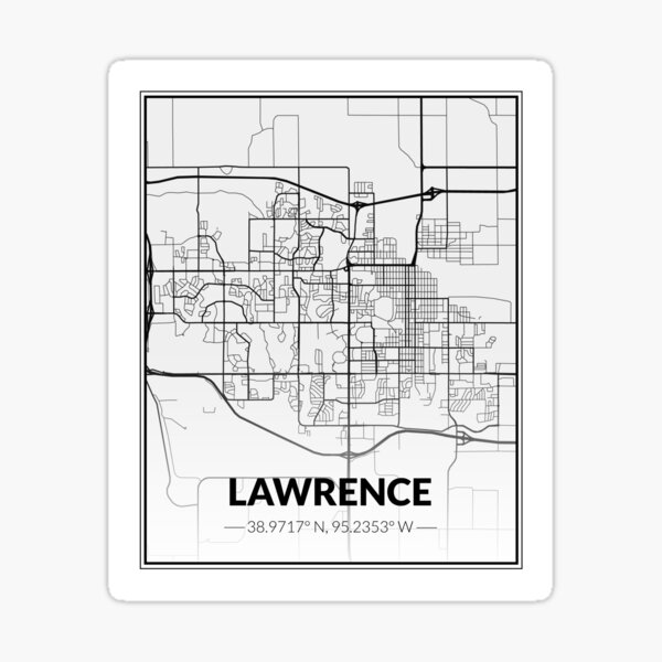 Item preview, Lawrence Kansas B&W Map designed and sold by kelbyredux.