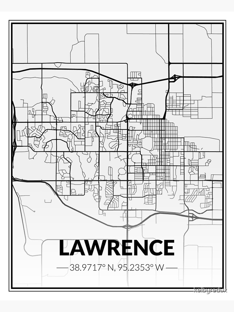 "Lawrence Kansas B&W Map" Poster for Sale by kelbyredux Redbubble