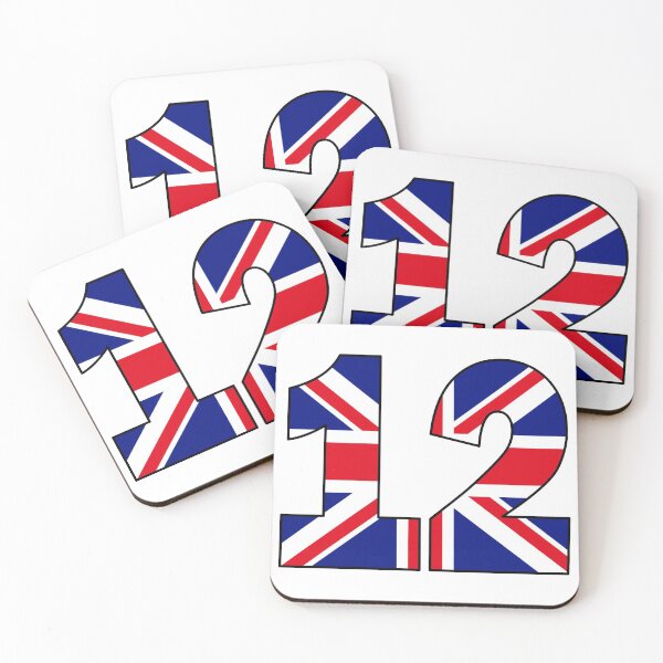Item preview, Number 12 with UK flag on the background designed and sold by AllShirts21.