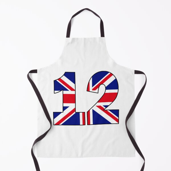 Item preview, Number 12 with UK flag on the background designed and sold by AllShirts21.