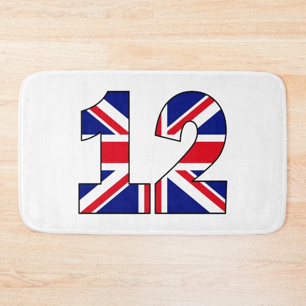 Item preview, Number 12 with UK flag on the background designed and sold by AllShirts21.