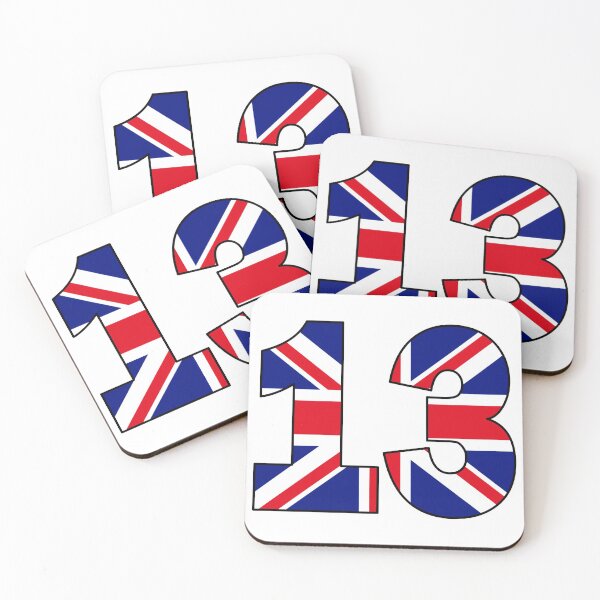 Item preview, Number 13 with UK flag on the background designed and sold by AllShirts21.