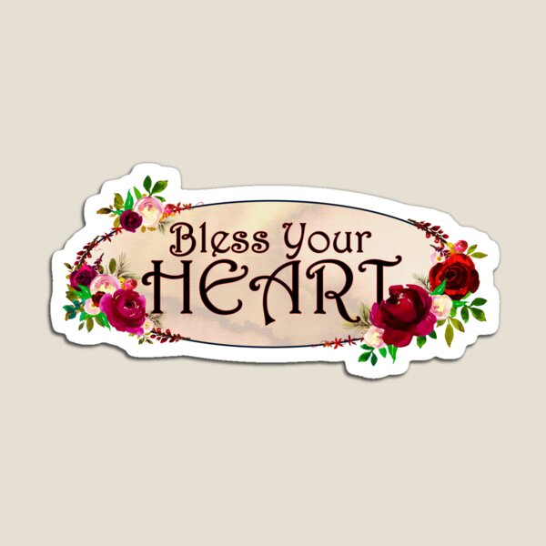 Item preview, "Bless Your Heart" Red Floral Oval Frame designed and sold by Bumblefuzzies.