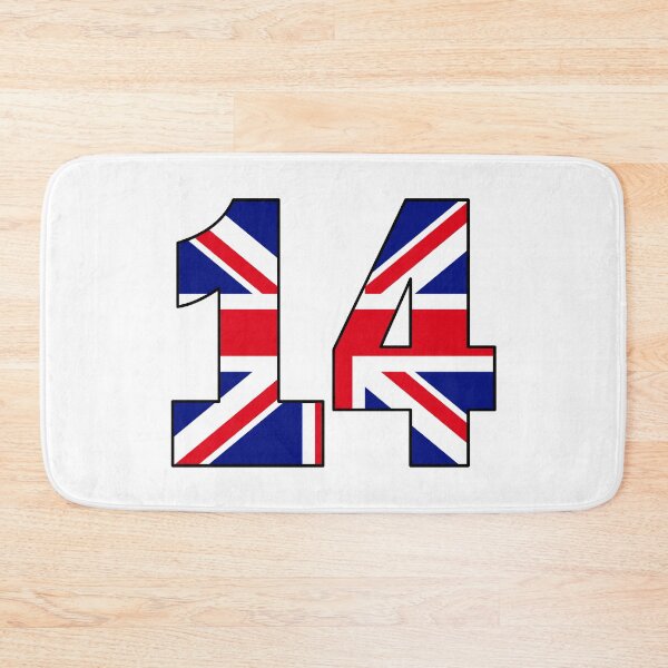 Item preview, Number 14 with UK flag on the background designed and sold by AllShirts21.