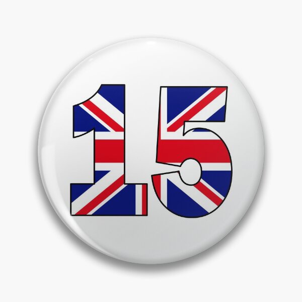 Item preview, Number 15 with UK flag on the background designed and sold by AllShirts21.