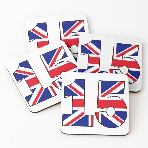 Item preview, Number 15 with UK flag on the background designed and sold by AllShirts21.