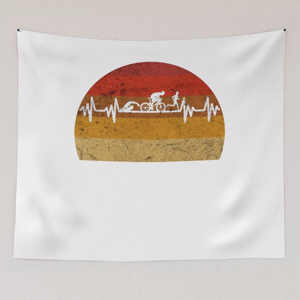 Item preview, Triathlon Heartbeat Retro Vintage Grunge designed and sold by Yanyo.