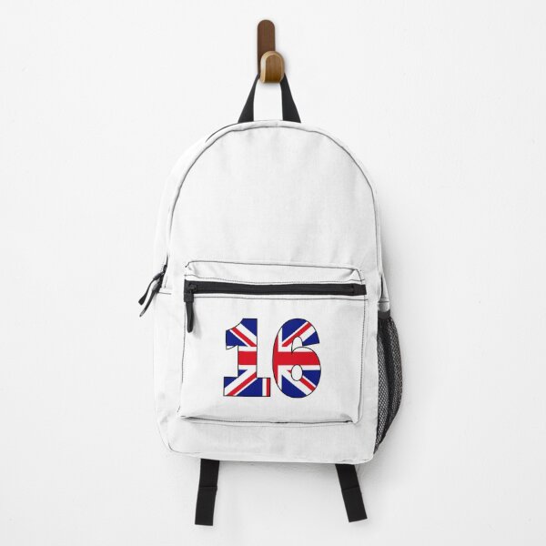 Item preview, Number 16 with UK flag on the background designed and sold by AllShirts21.