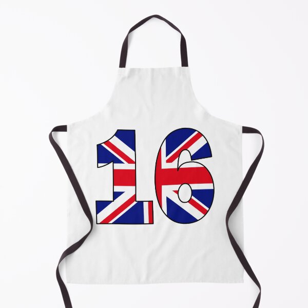 Item preview, Number 16 with UK flag on the background designed and sold by AllShirts21.