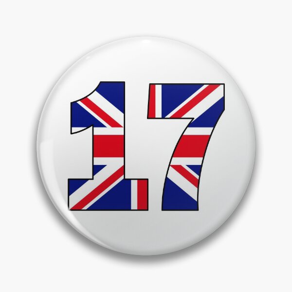 Artikelvorschau, Nummer 17 mit britischer Flagge im Hintergrund entworfen und verkauft von AllShirts21.