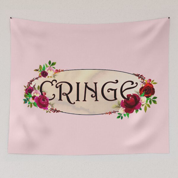Item preview, "Cringe" Red Floral Oval Frame designed and sold by Bumblefuzzies.