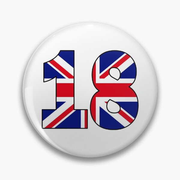 Item preview, Number 18 with UK flag on the background designed and sold by AllShirts21.