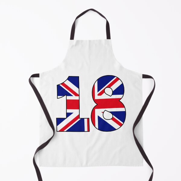 Item preview, Number 18 with UK flag on the background designed and sold by AllShirts21.