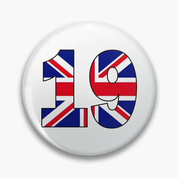 Item preview, Number 19 with UK flag on the background designed and sold by AllShirts21.