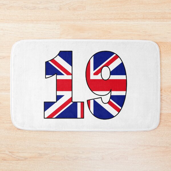 Item preview, Number 19 with UK flag on the background designed and sold by AllShirts21.