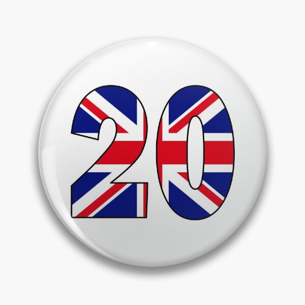 Item preview, Number 20 with UK flag on the background designed and sold by AllShirts21.