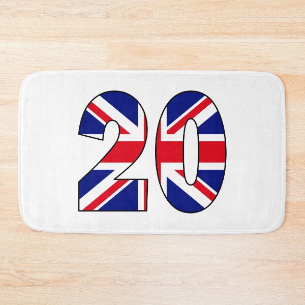 Item preview, Number 20 with UK flag on the background designed and sold by AllShirts21.