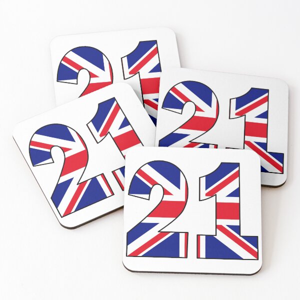 Item preview, Number 21 with UK flag on the background designed and sold by AllShirts21.
