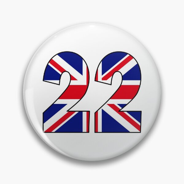 Item preview, Number 22 with UK flag on the background designed and sold by AllShirts21.