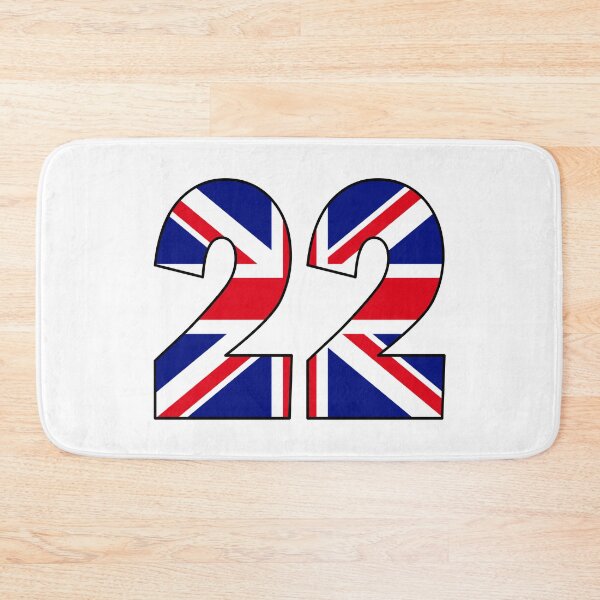 Item preview, Number 22 with UK flag on the background designed and sold by AllShirts21.