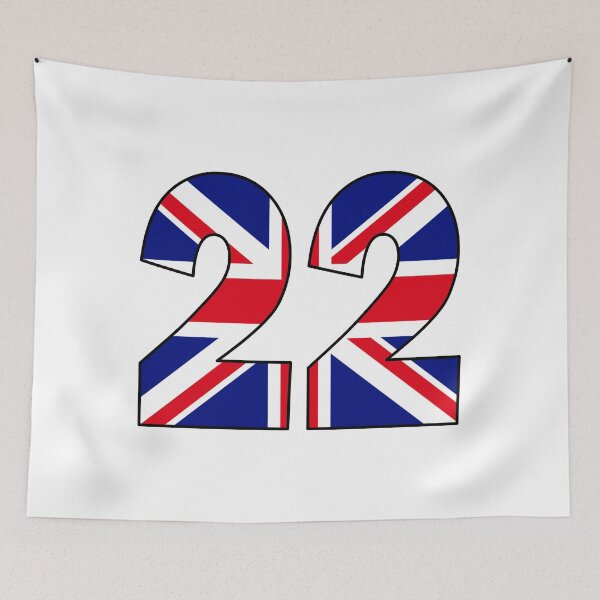 Item preview, Number 22 with UK flag on the background designed and sold by AllShirts21.