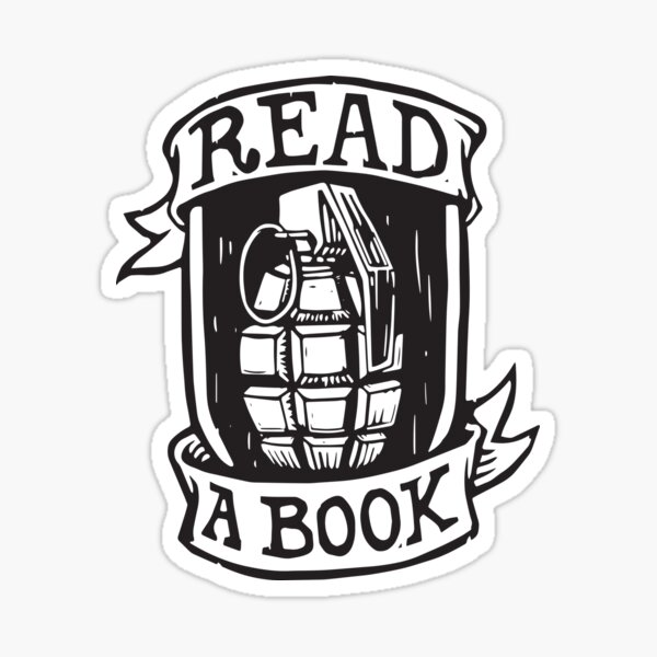 Read a Book Grenade Sticker