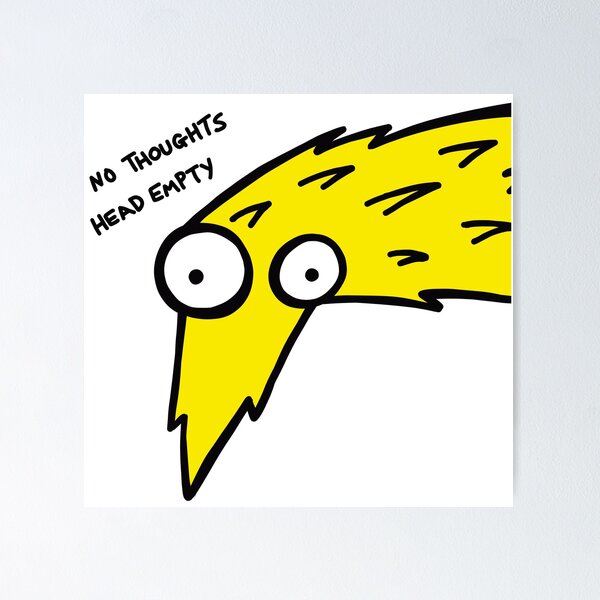 Item preview, Worm on a String "No Thoughts, Head Empty" (Yellow)  designed and sold by pichosaur.