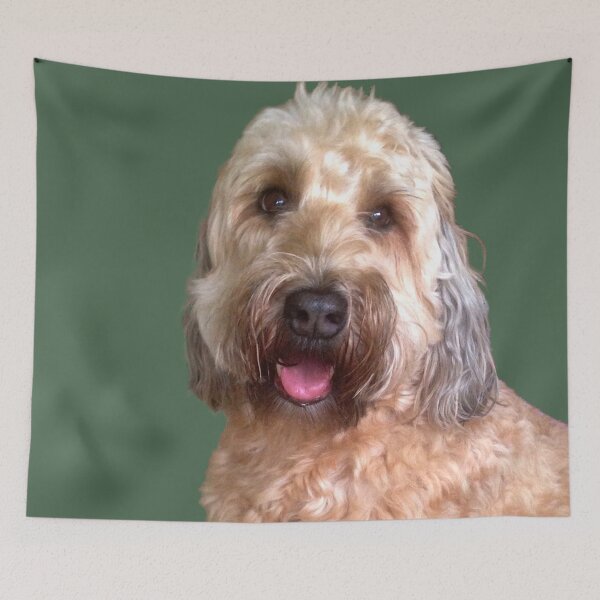 Item preview, Wheaton Terrier with Green Background designed and sold by KarenZuk.